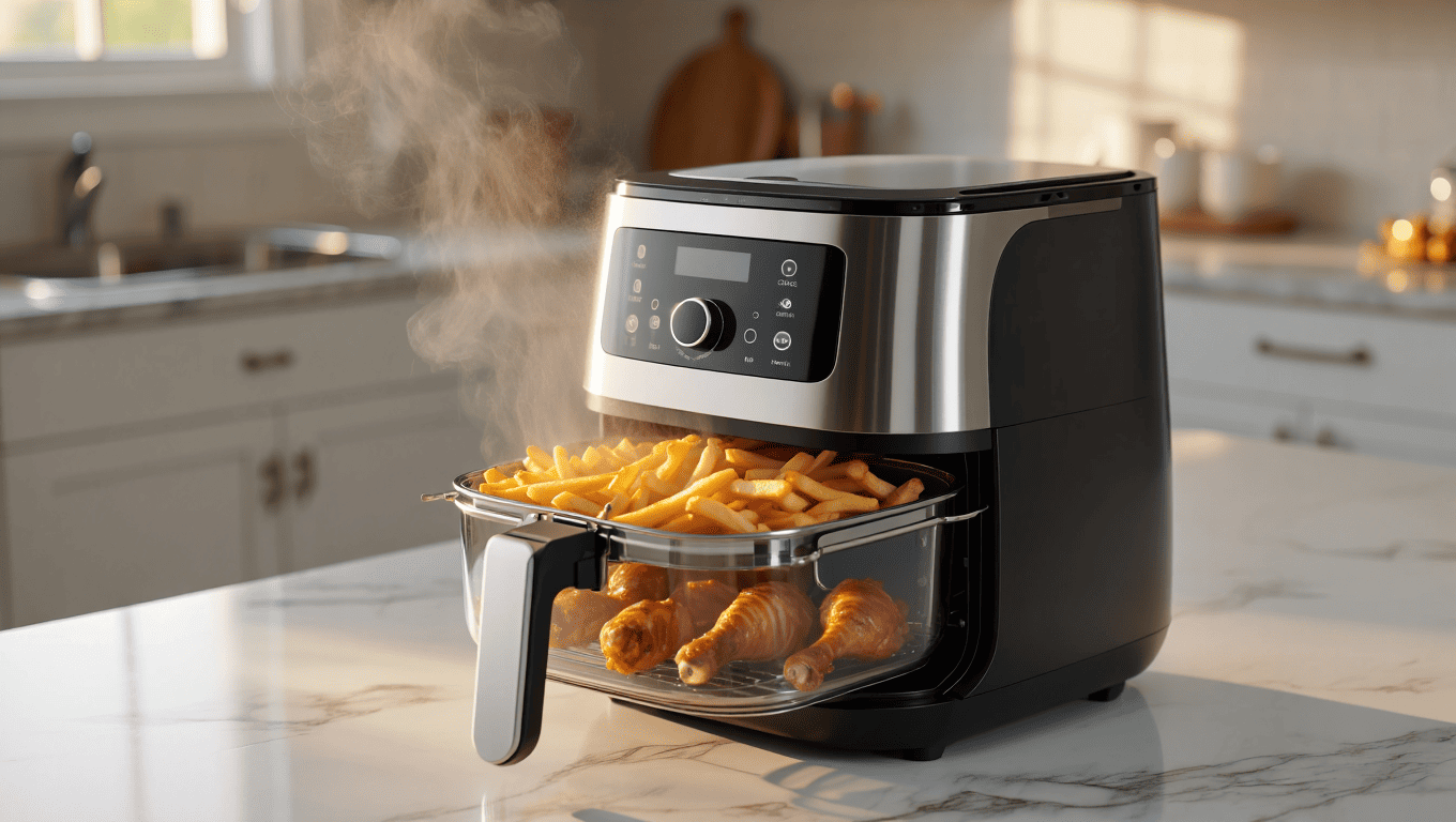 Air fryer en una cocina moderna